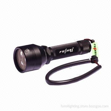 Scuba underwater torch light, even beam for underwater photography, red and white beam available